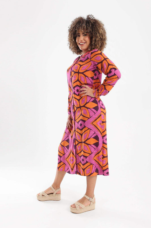 Vibrant Colored Shirt Dress - Carina - ÙƒØ§Ø±ÙŠÙ†Ø§