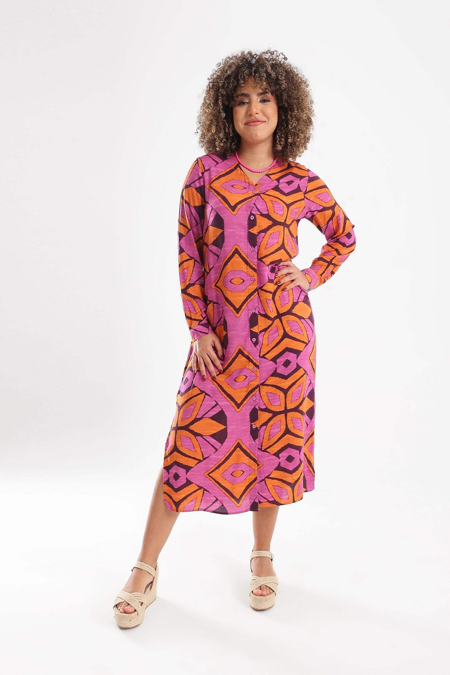 Vibrant Colored Shirt Dress - Carina - ÙƒØ§Ø±ÙŠÙ†Ø§