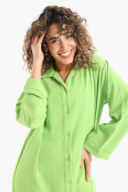 Voile Solid Shirt Dress - Carina - ÙƒØ§Ø±ÙŠÙ†Ø§