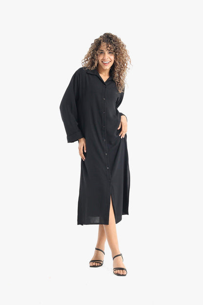 Voile Solid Shirt Dress - Carina - ÙƒØ§Ø±ÙŠÙ†Ø§