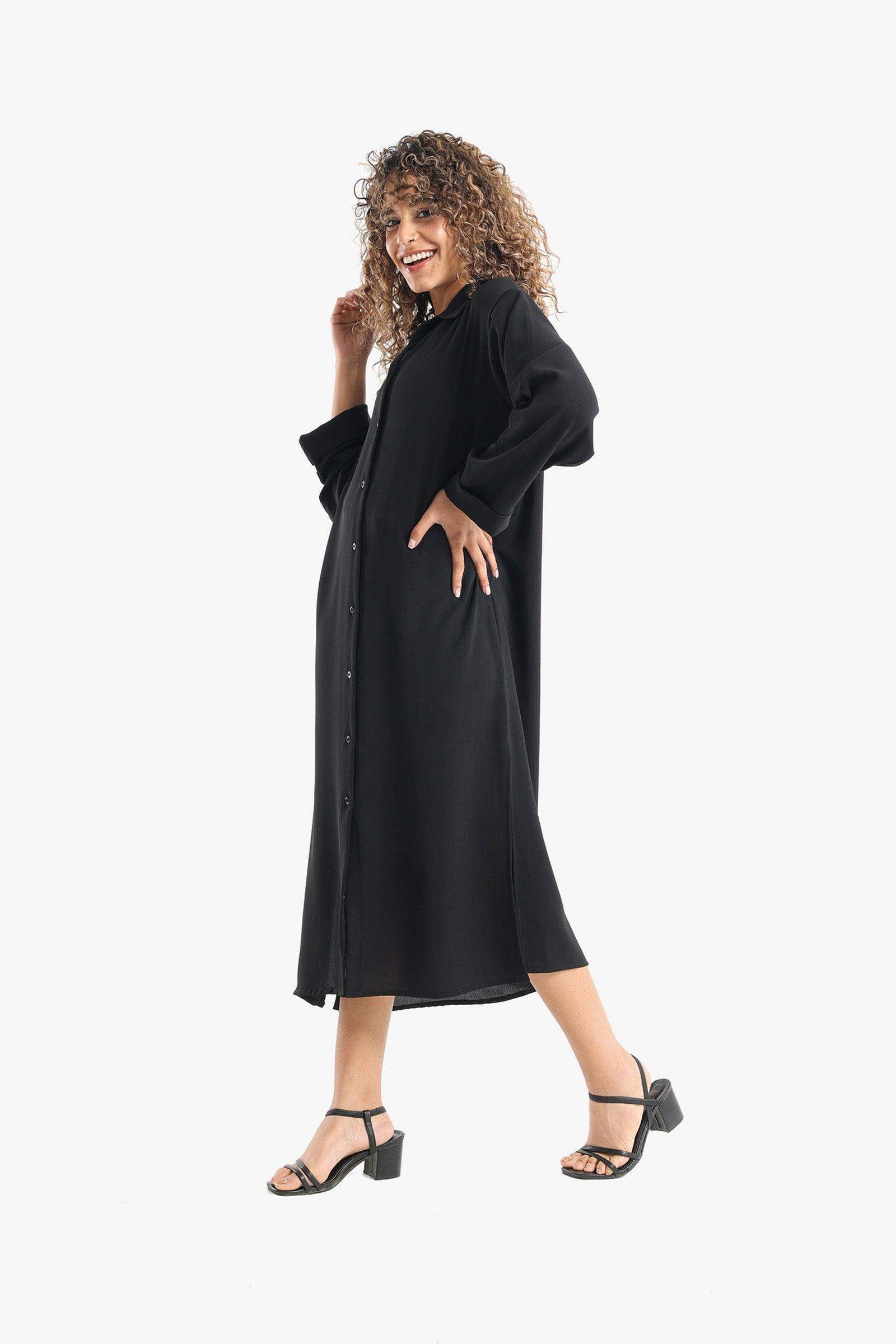 Voile Solid Shirt Dress - Carina - ÙƒØ§Ø±ÙŠÙ†Ø§