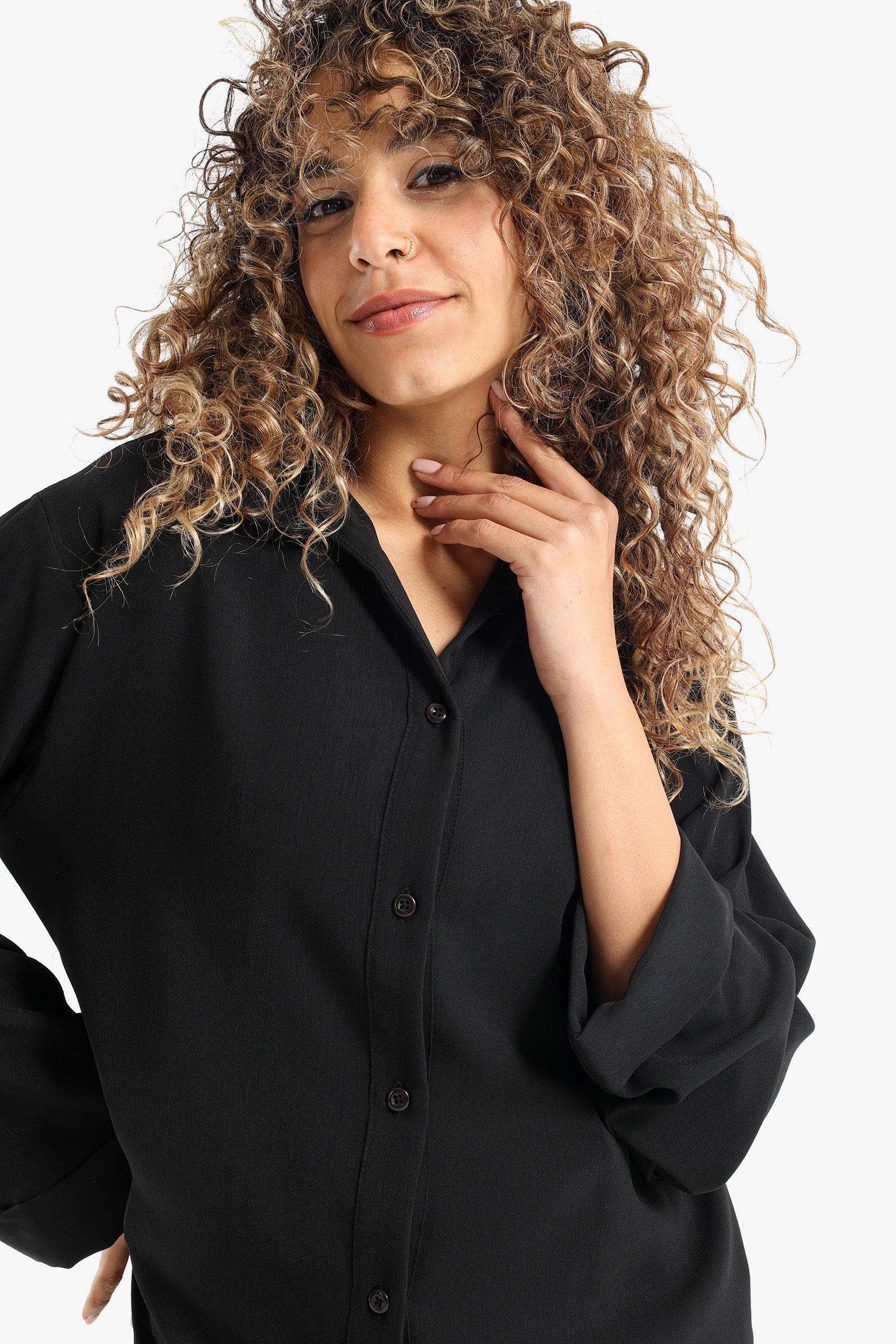 Voile Solid Shirt Dress - Carina - ÙƒØ§Ø±ÙŠÙ†Ø§