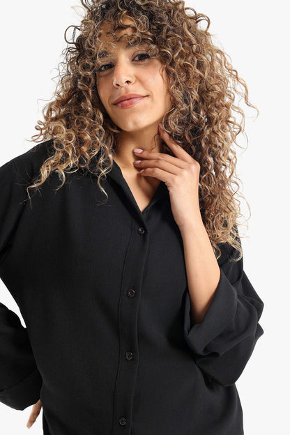 Voile Solid Shirt Dress - Carina - ÙƒØ§Ø±ÙŠÙ†Ø§