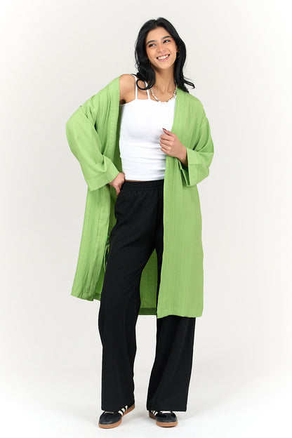 Textured Pattern Midi Kimono