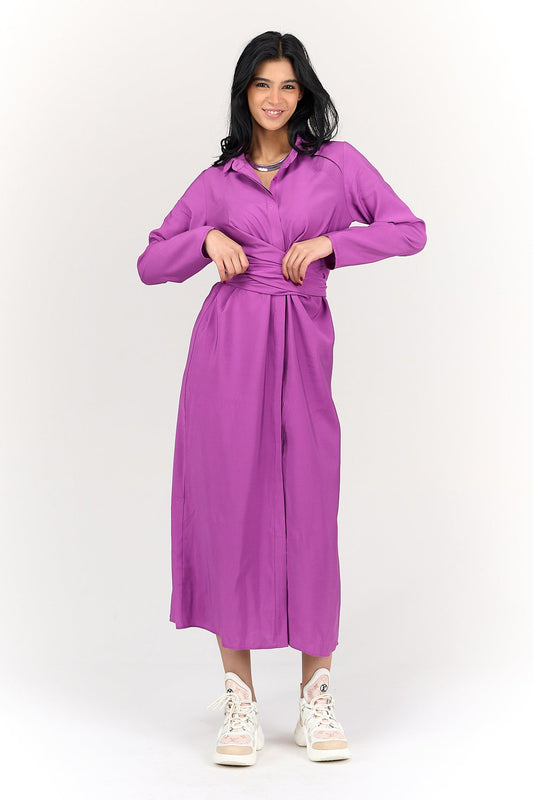 Shirt Dress with Tie Belt