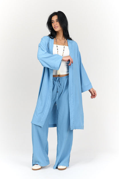 Textured Pattern Midi Kimono