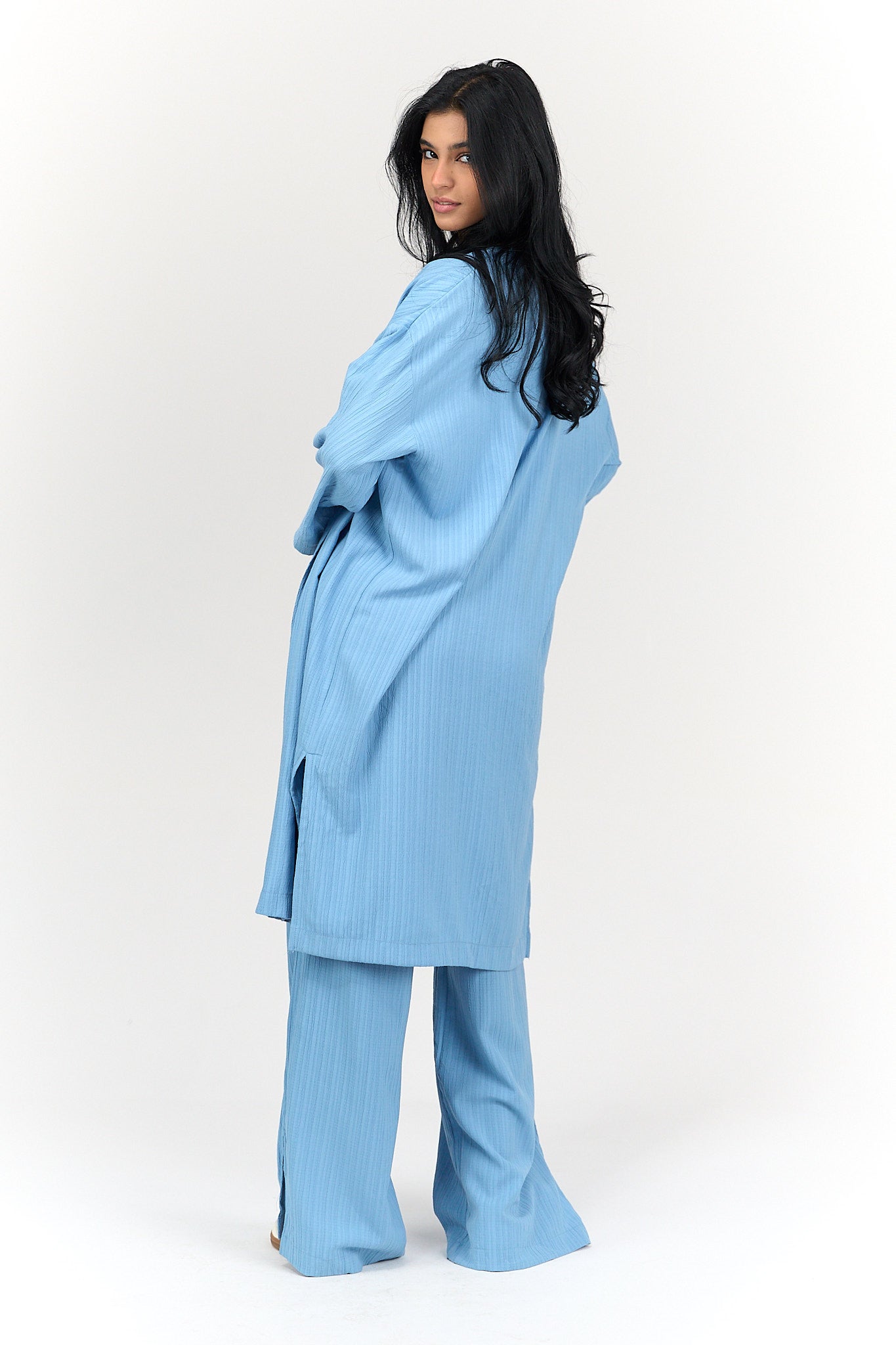 Textured Pattern Midi Kimono