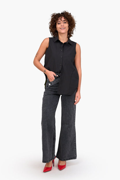 Poplin Sleeveless Shirt