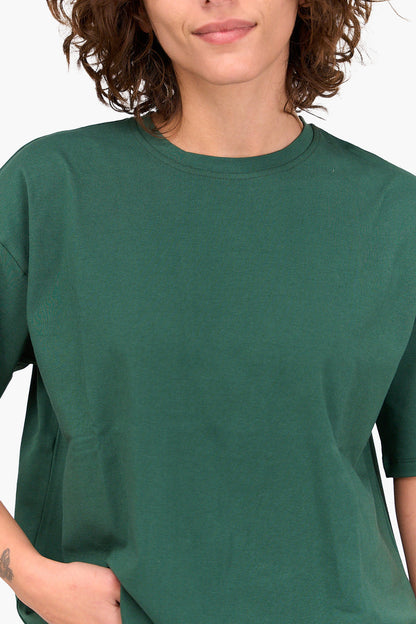 Loose Fit Cotton T-Shirt - Deep Green