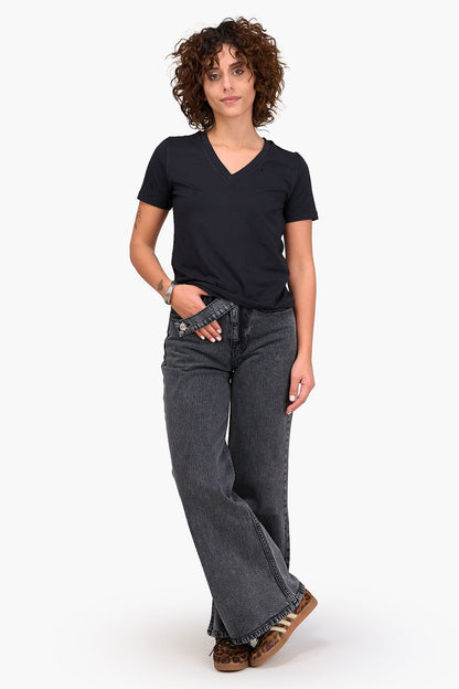 Classic V-Neck Cotton Blend T-Shirt