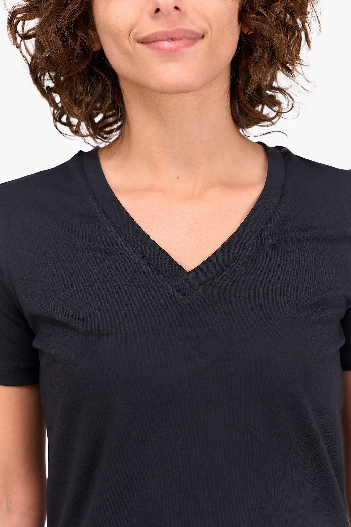 Classic V-Neck Cotton Blend T-Shirt