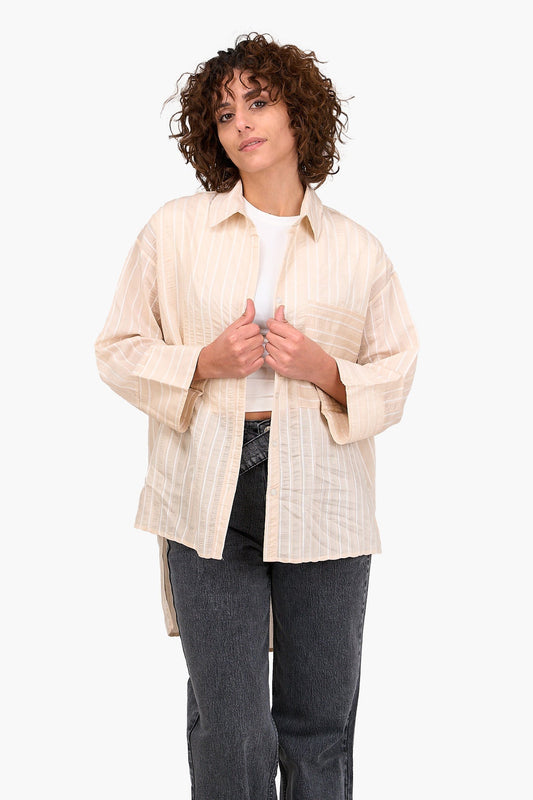 Striped High Low Shirt