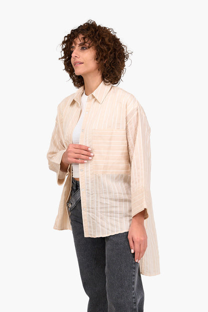 Striped High Low Shirt