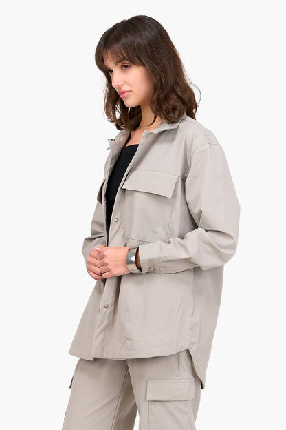 Waterproof Oversized Lounge Shirt - Silver