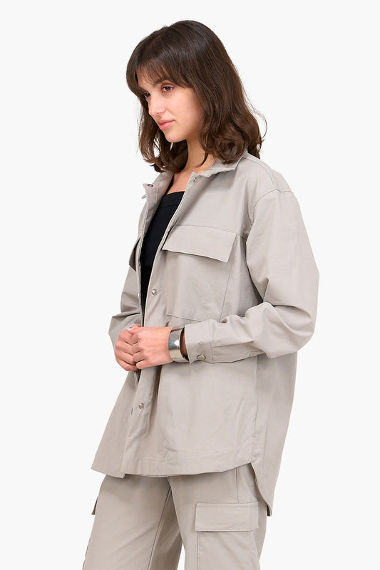 Waterproof Oversized Lounge Shirt - Silver
