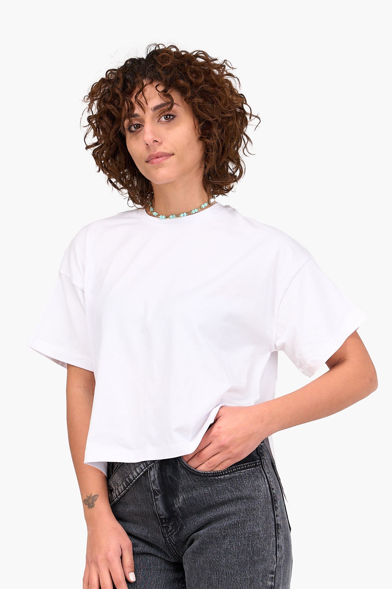 Relaxed Cotton Crew Neck T-Shirt