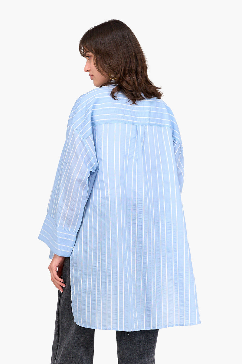 Striped High Low Shirt