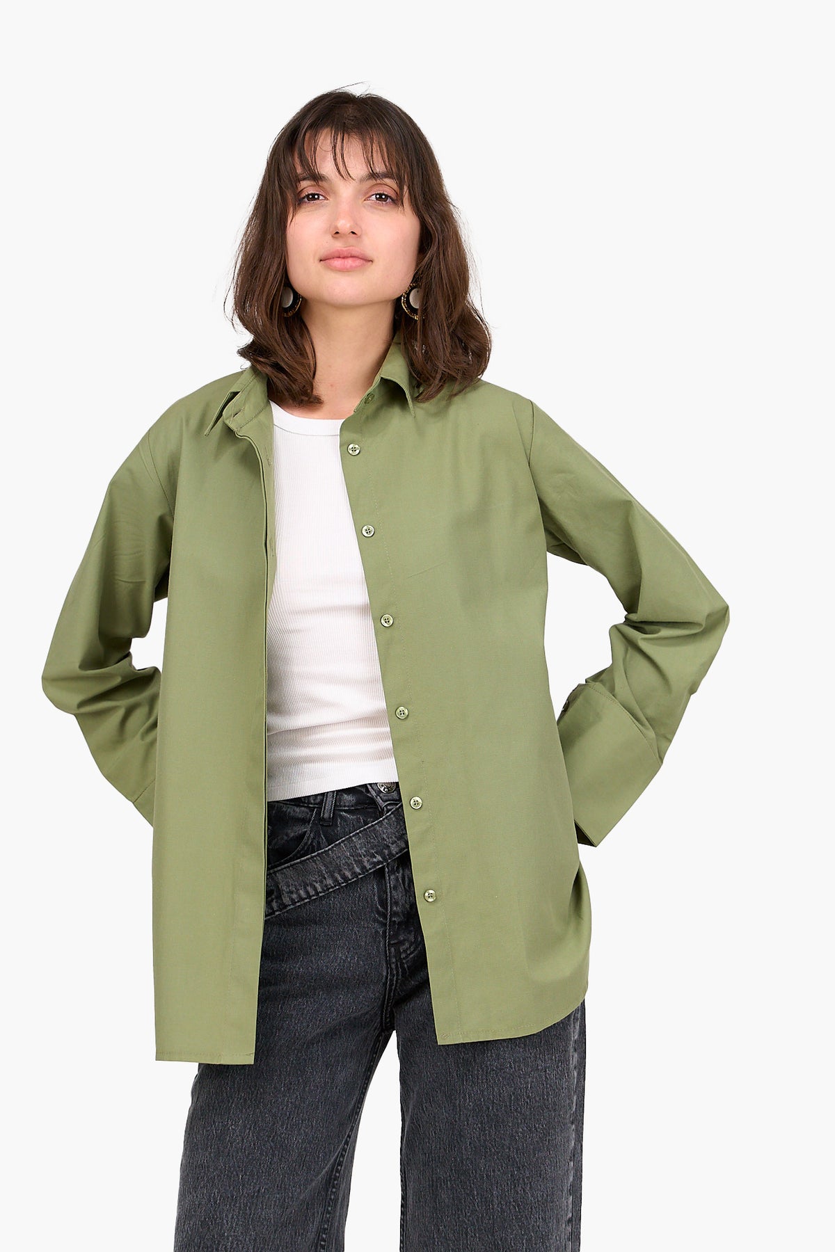 Poplin Hidden Placket Shirt