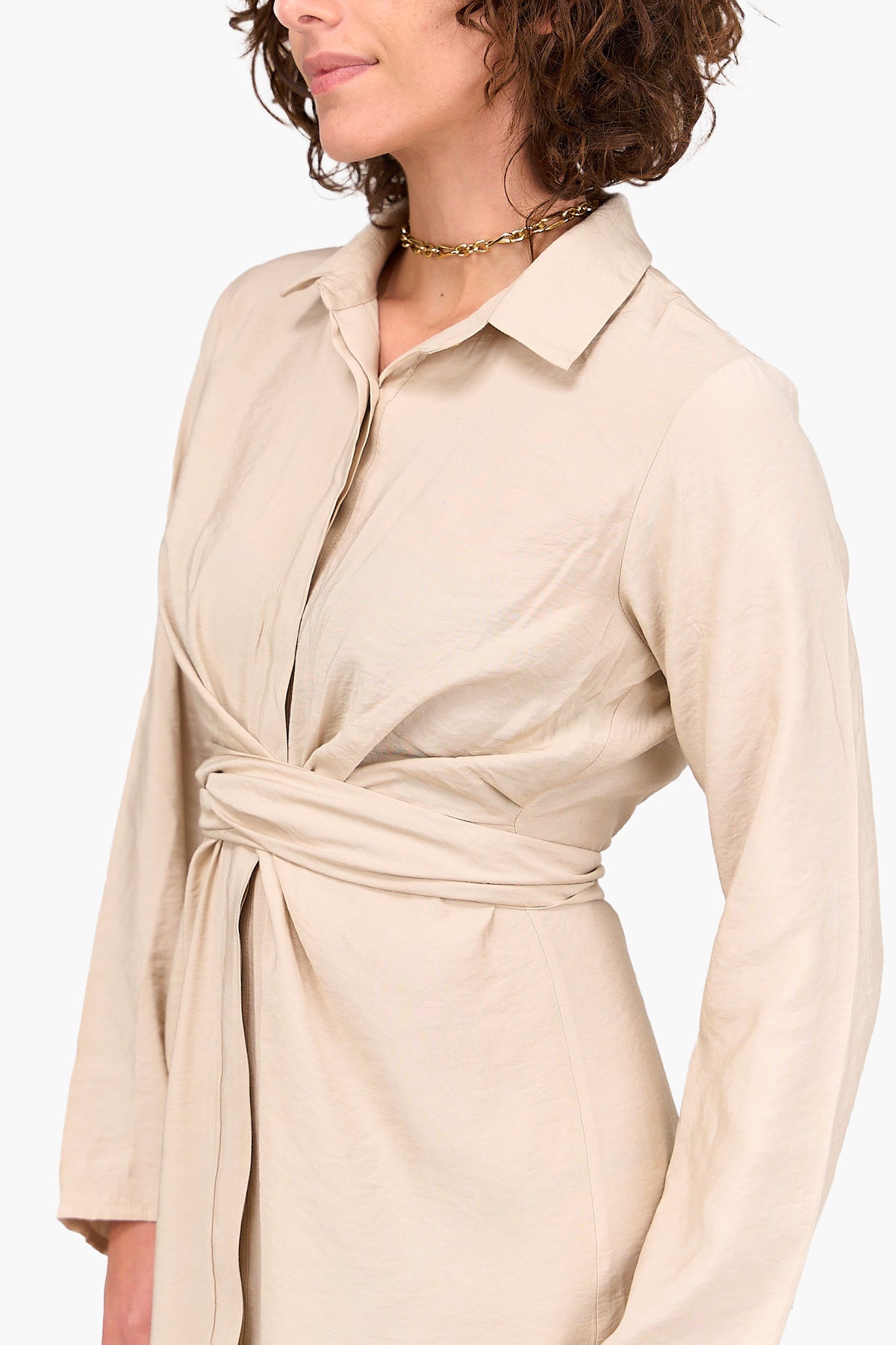 Shirt Dress with Tie Belt