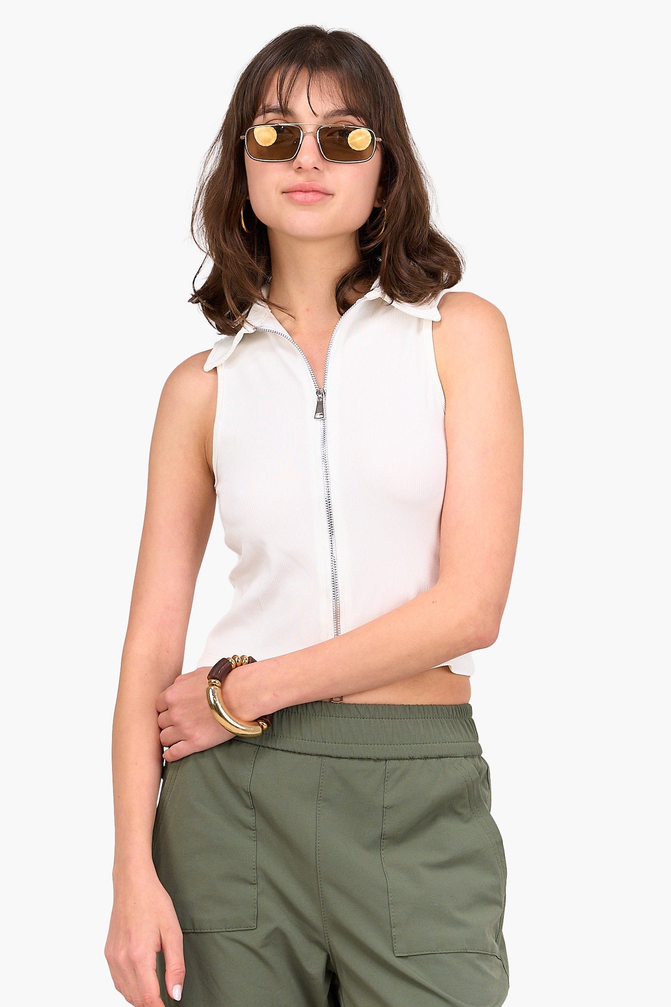 Ribbed Sleeveless Crop Top