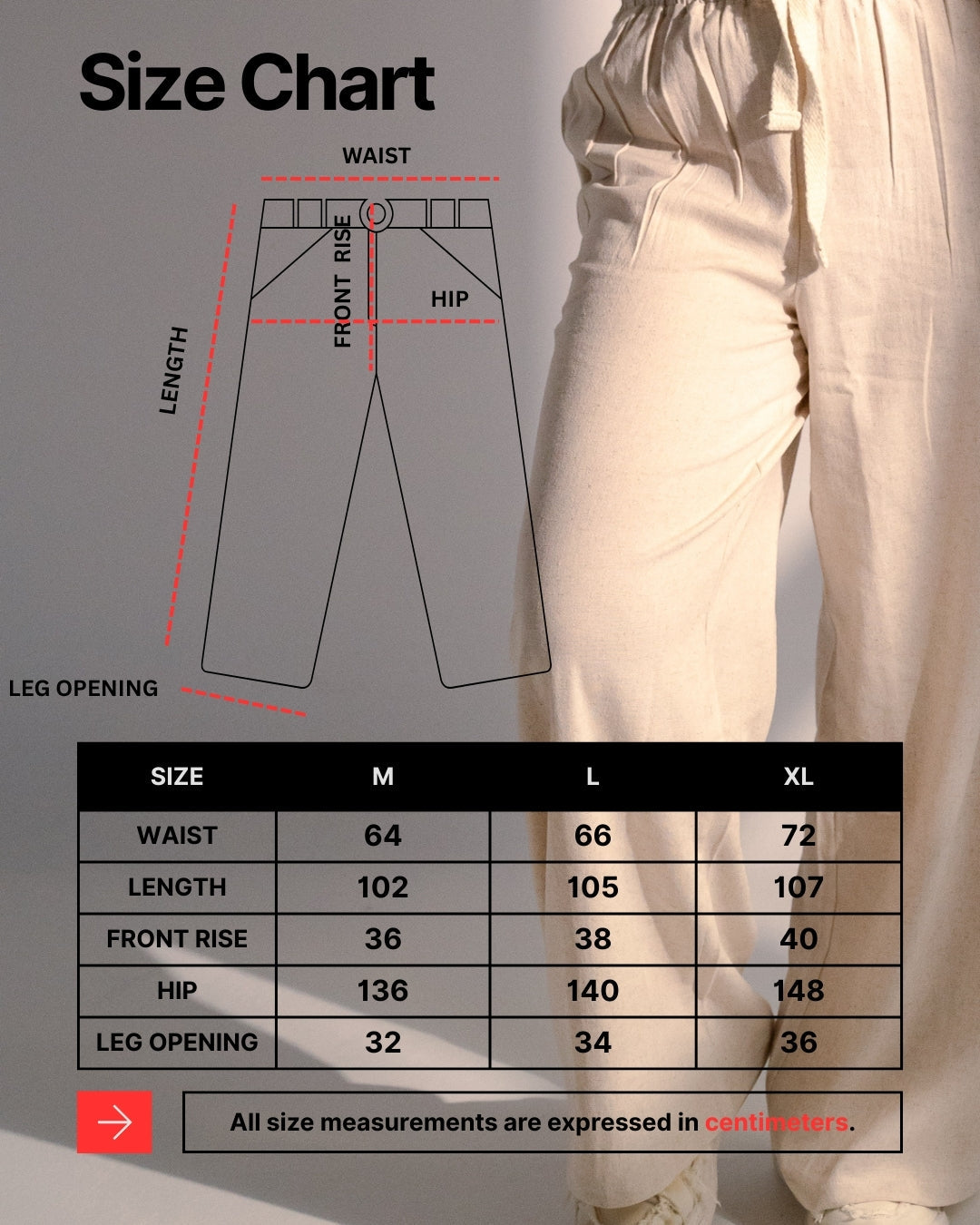 Linen Plain Oversized Pants – Beige