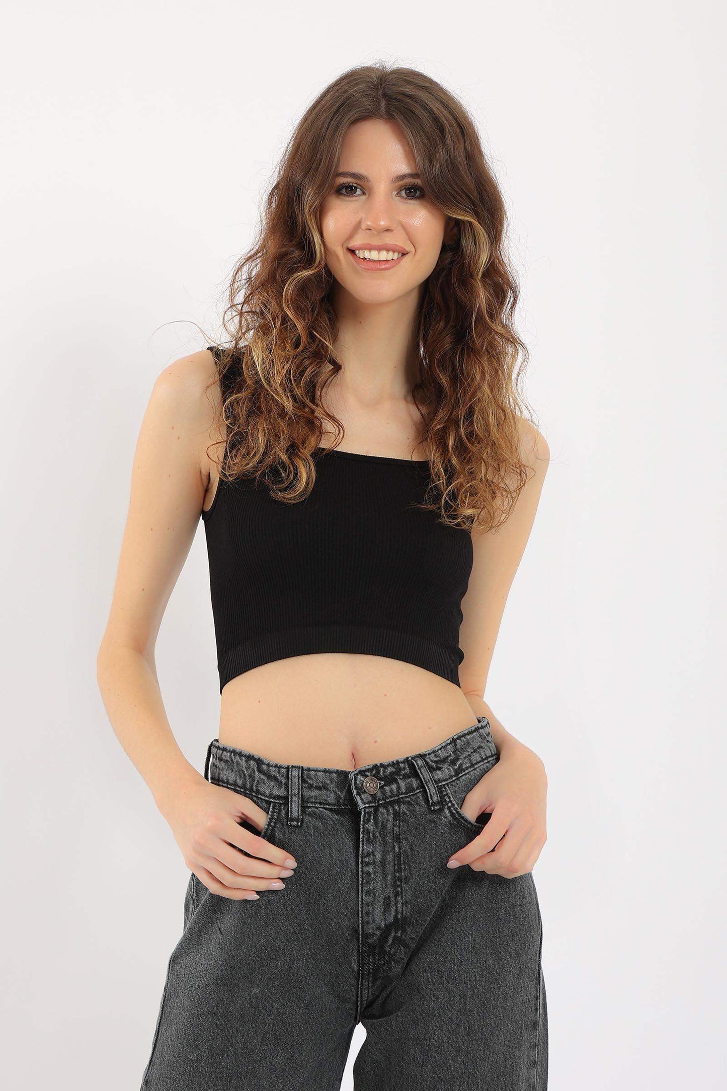 Wide Strap Crop Top - Carina - ÙƒØ§Ø±ÙŠÙ†Ø§