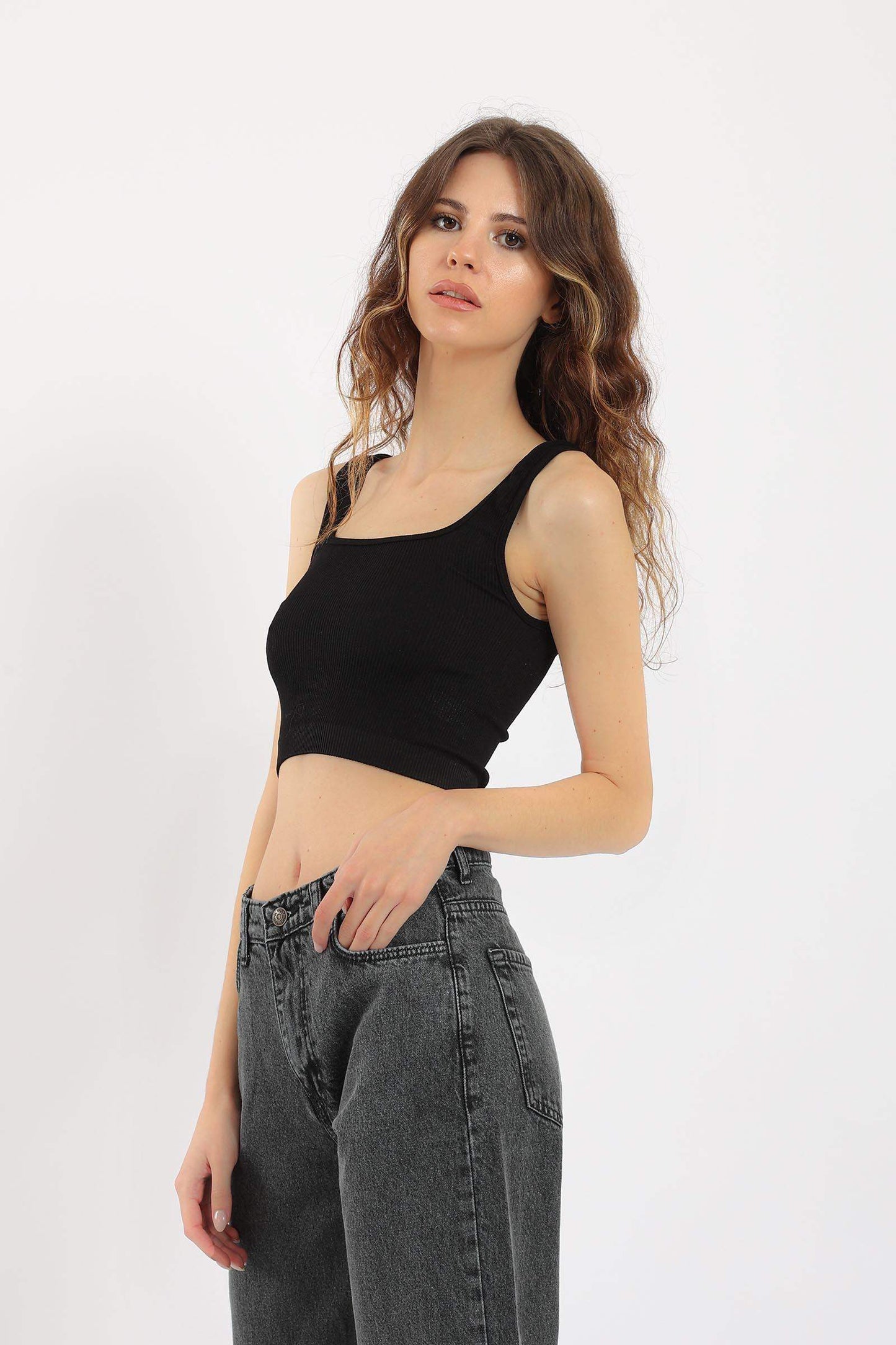 Wide Strap Crop Top - Carina - ÙƒØ§Ø±ÙŠÙ†Ø§
